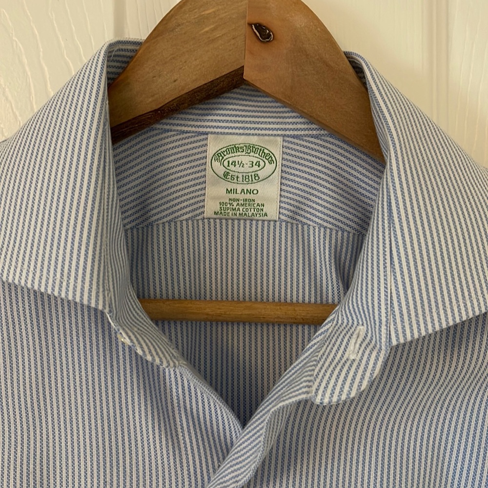Brooks Brothers Milano Button Down Dress Shirt 14.5 - 34